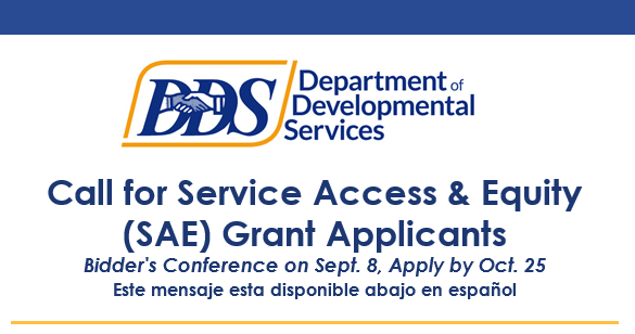 DDS notice Call for Service Access & Equity Grant Applicants